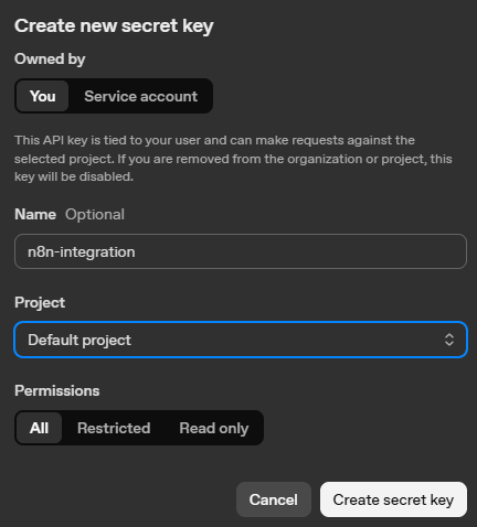 آموزش اتصال OpenAI به n8n